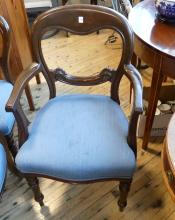 VICTORIAN MAHOGANY "BALLOON BACK" DINING CHAIRS