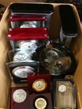 BOX LOT OF CLOCKS