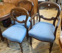 VICTORIAN MAHOGANY "BALLOON BACK" DINING CHAIRS