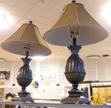 PAIR OF "PINEAPPLE" TABLE LAMPS