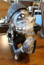 FIVE AFRICAN WOOD CARVINGS