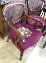 SIX VICTORIAN "BALLOON BACK" DINING CHAIRS