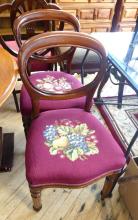 SIX VICTORIAN "BALLOON BACK" DINING CHAIRS