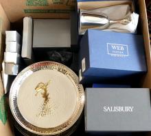 BOX LOT OF PEWTER GIFTWARE
