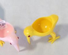 THREE BAKELITE "BIRD" EGG CUPS