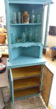 PAINTED PRIMITIVE CORNER CABINET