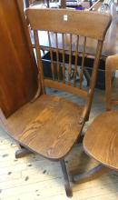 TWO MISSION OAK OFFICE CHAIRS