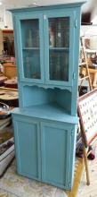 PAINTED PRIMITIVE CORNER CABINET