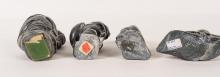 FOUR INUIT SOAPSTONE CARVINGS