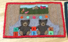 THREE "TEDDY BEAR" HOOKED RUGS