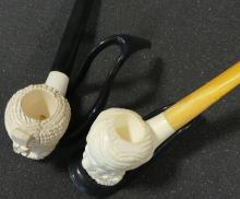 TWO MEERSCHAUM PIPES