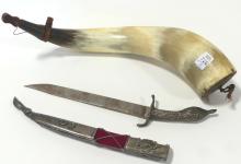 MIDDLE EASTERN KNIFE AND POWDER HORN