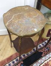 MARBLE TOP LAMP TABLE