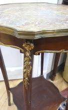 MARBLE TOP LAMP TABLE