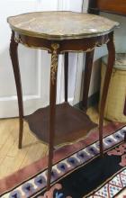 MARBLE TOP LAMP TABLE