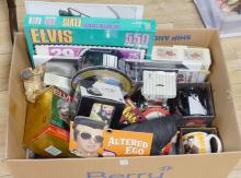 BOX LOT OF ELVIS COLLECTIBLES