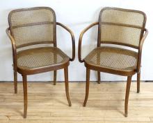 PAIR OF BENTWOOD ARMCHAIRS
