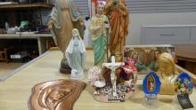 BIN OF RELIGIOUS COLLECTIBLES