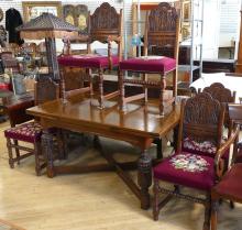 1920'S WALNUT DINING SET