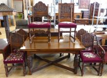 1920'S WALNUT DINING SET