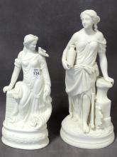 TWO PARIAN BISQUE FIGURINES