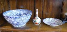 PLATES, BOWL, VASE AND CARVING