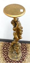 GILDED CERAMIC PEDESTAL