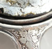 ART NOUVEAU STERLING BRUSH AND MIRROR