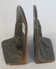 PAIR OF BRONZE "SHIP" BOOKENDS