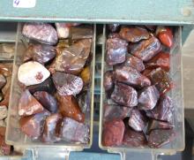 FOUR CASES OF MINERAL STONES