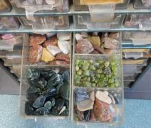 FOUR CASES OF MINERAL STONES