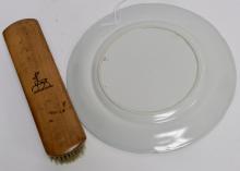 ANTIQUE PLATE AND BRUSH