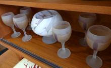 ELEVEN PIECES OF SATIN ART GLASS