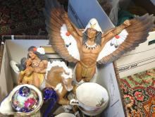 BOX LOT OF CHINA AND FIGURINES