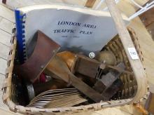 BASKET WITH CONTENTS AND ARTIST CASE