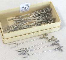 TWENTY-FOUR STERLING COCKTAIL PICKS