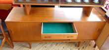 DANISH TEAK CREDENZA WITH HUTCH TOP