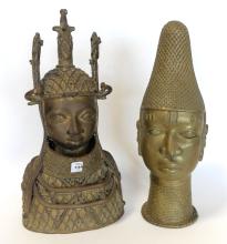 TWO METAL BUSTS