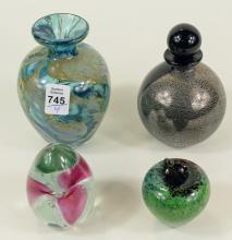 FOUR PIECES OF ART GLASS