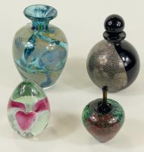 FOUR PIECES OF ART GLASS