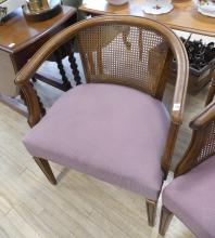 PAIR OF CANED ARMCHAIRS