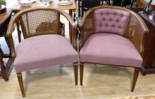 PAIR OF CANED ARMCHAIRS