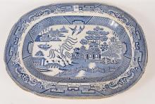 EARLY "BLUE WILLOW" PLATTER