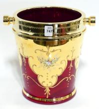 MURANO RUBY GLASS WINE COOLER