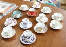 THIRTEEN CUPS AND SAUCERS
