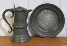 PEWTER JUG AND CHARGER