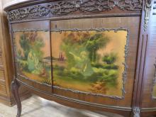 SPANISH MARBLE TOP CONSOLE CABINET