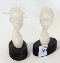 FOUR AFRICAN IVORY CARVINGS