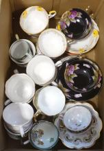 BOX LOT OF CUPS AND SAUCERS