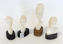 FOUR AFRICAN IVORY CARVINGS